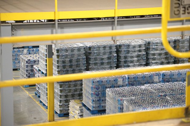 a large group of containers