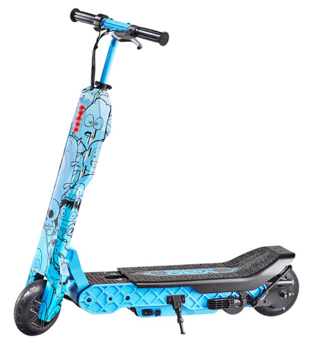 a blue and black scooter