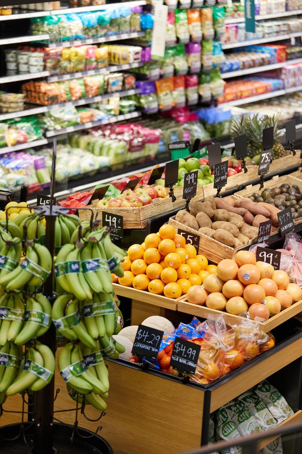 a grocery store with fruits