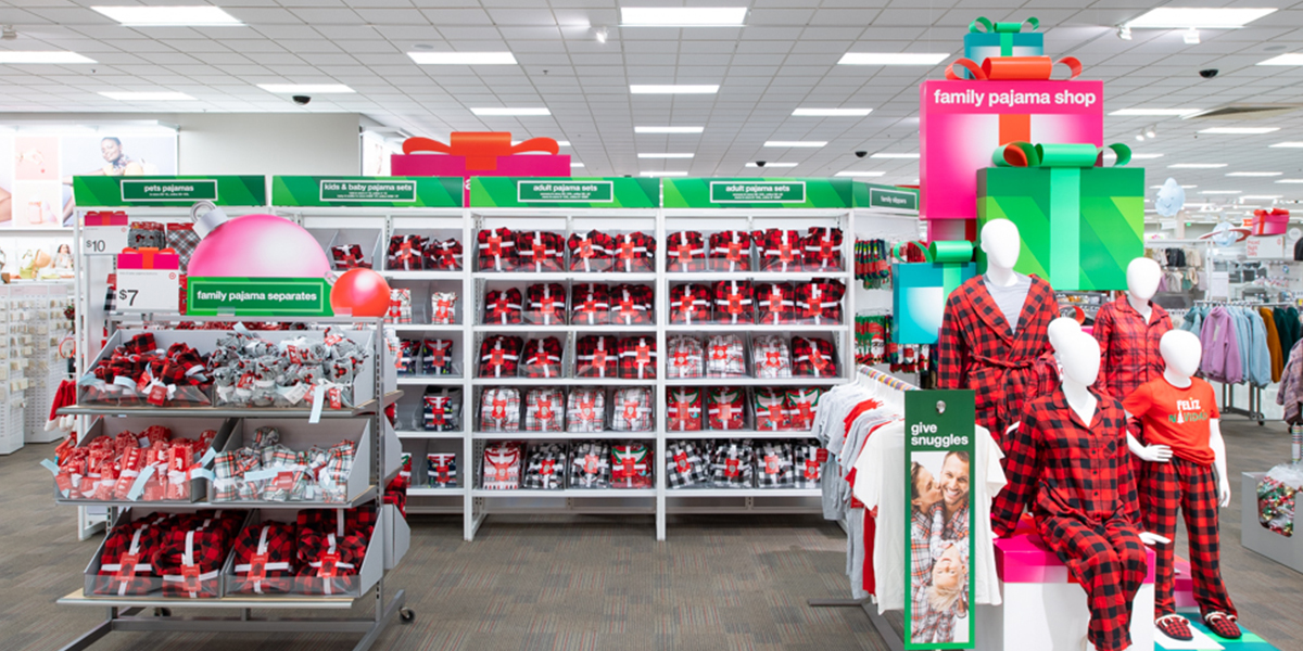 Target holiday pajama display