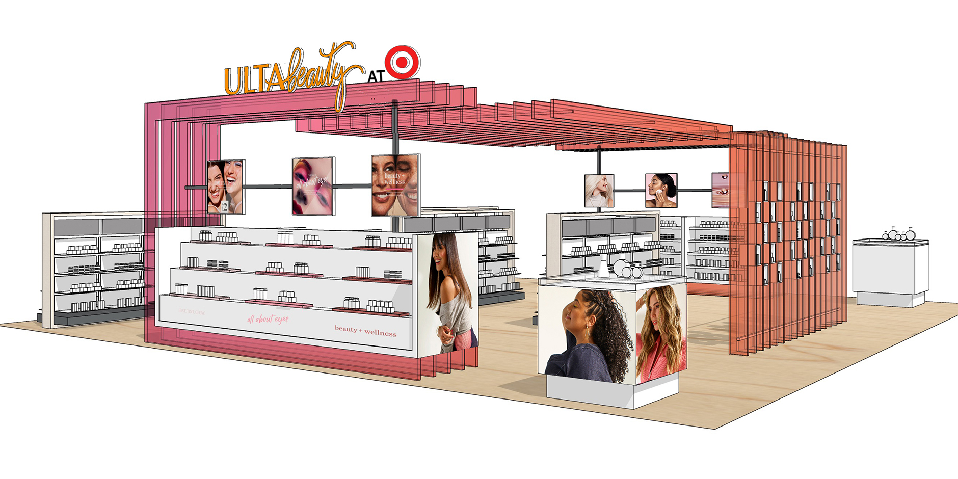 A rendering of the Ulta Beauty at Target experience