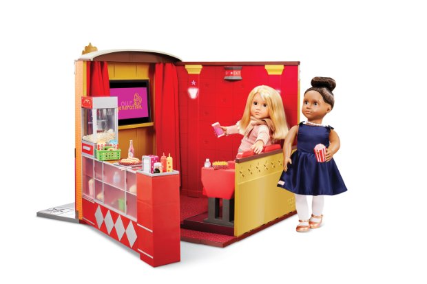 a child and a person in a toy store