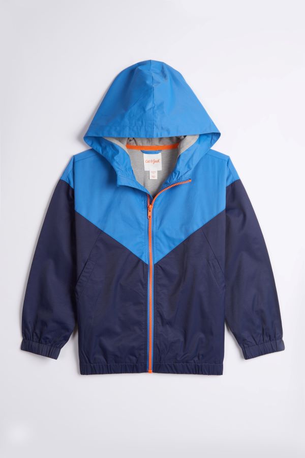 a blue jacket with a white shirt