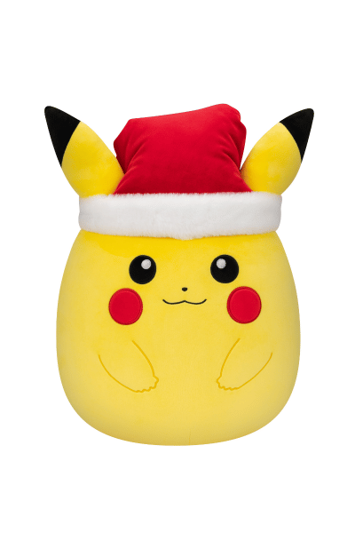 A Squishmallow pillow as the Pokémon Pikachu.