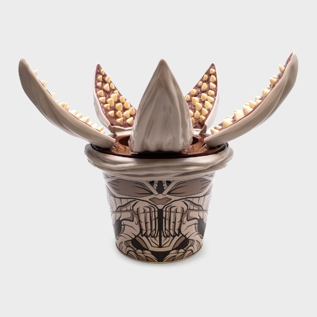 Popcorn bucket shaped like the Demogorgon monster from Stranger Things.