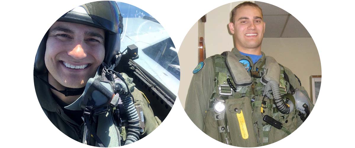 Two photos of Todd in uniform.