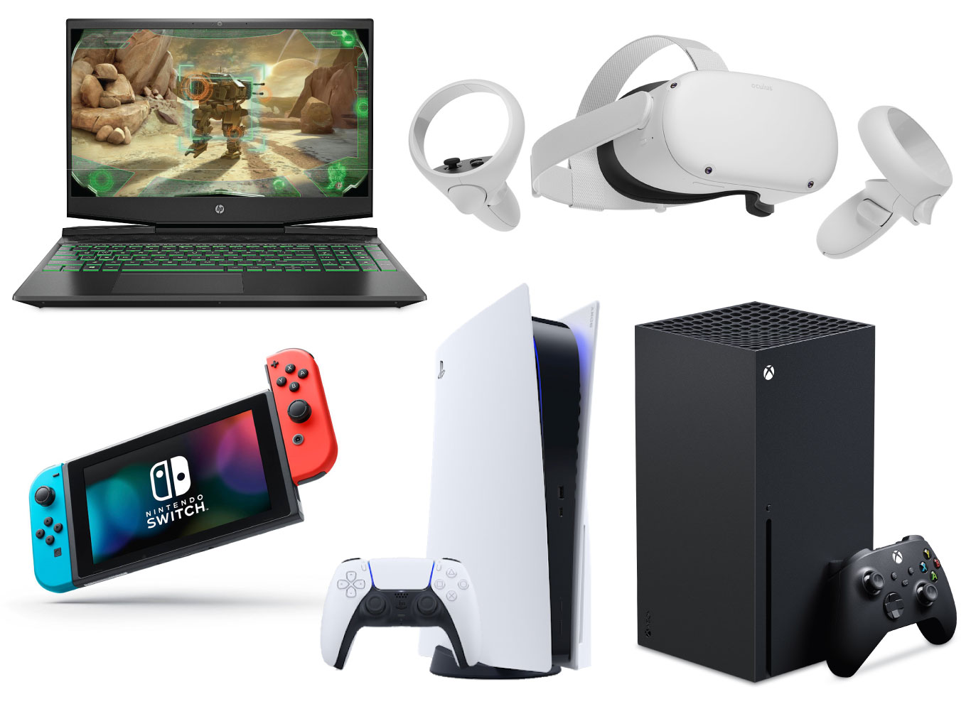 Each of the gaming products listed below are shown against a white background.