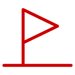 Icon of a triangular flag.