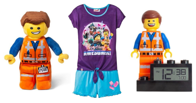 A plush LEGO Emmet doll, T-shirt and mini figure