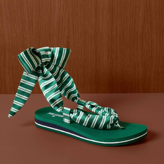 Rosie Assoulin x Target Green Striped Wrap Sandal