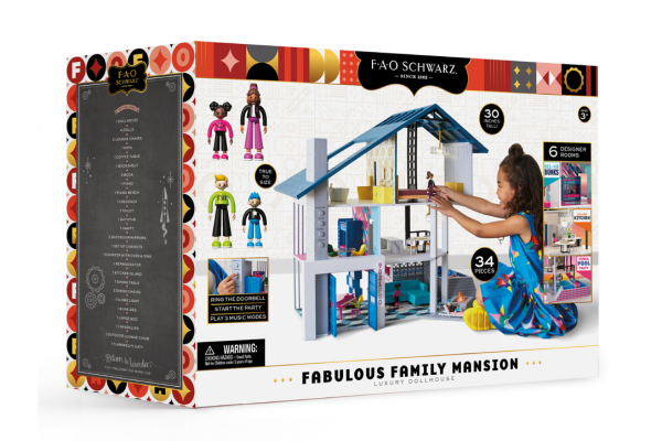 Dollhouse set in packaging.