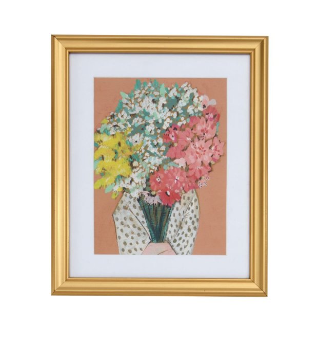 a painting of flowers in a vase