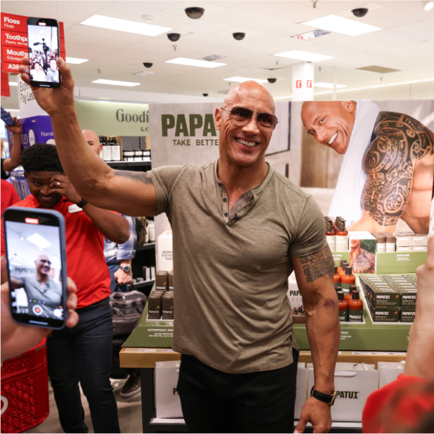 The Rock Rolls into Target with Men’s Brand Papatui and a Surprise Appearance
