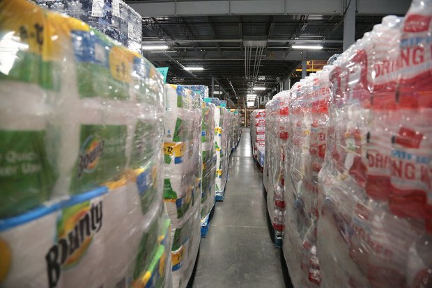 a row of packaged food