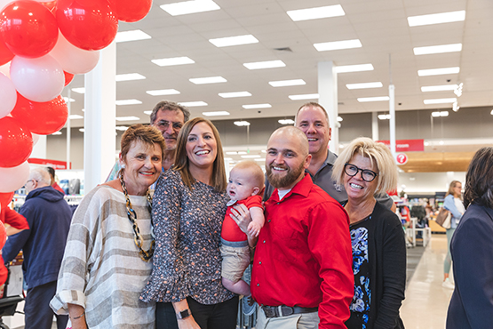 Mike and his family at the event