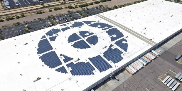 solar panels on a roof