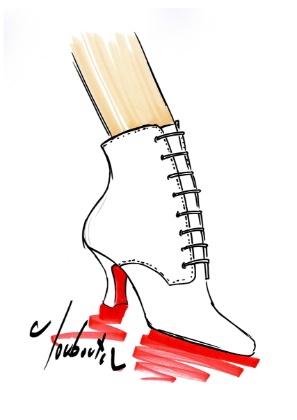 Boot design sketch by Christian Louboutin