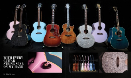 Spread featuring eight custom guitars used during Taylor Swift | The Eras Tour