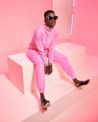 a man in pink suit
