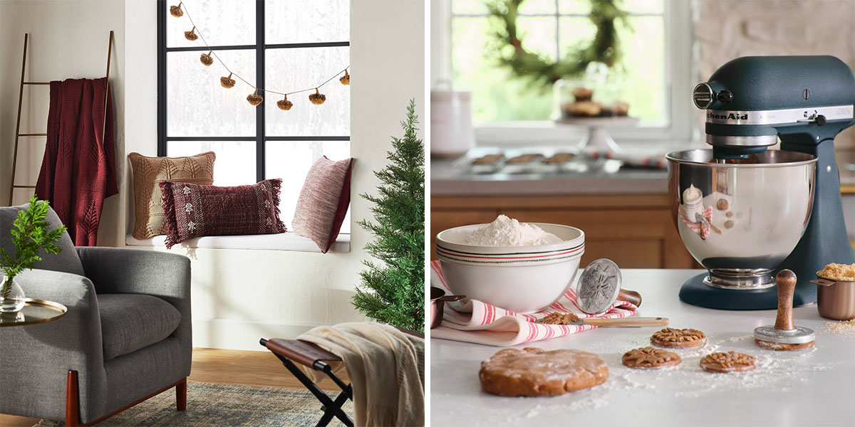 [alt text: Holiday décor and baking cookies.]