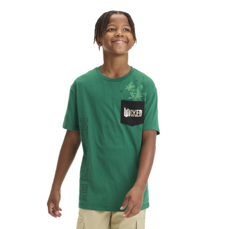 A kid’s pocket short sleeve graphic t-shirt, part of the Paul Tazewell for Target collection, seen on a model.