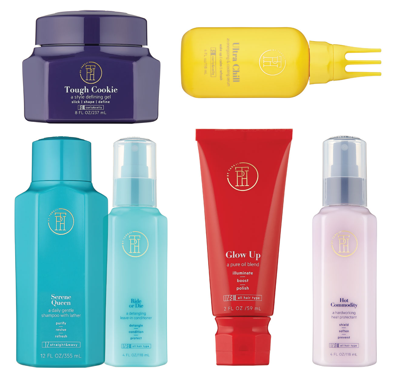 selection of hair products in colorful packaging