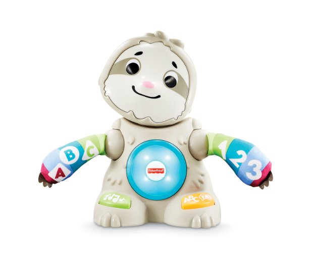 a stuffed animal holding a blue and white object