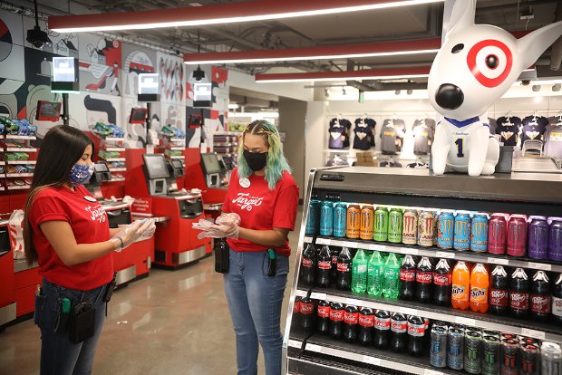 a couple of women in a store