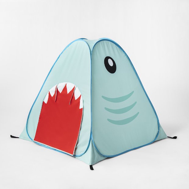 a blue and red pillow