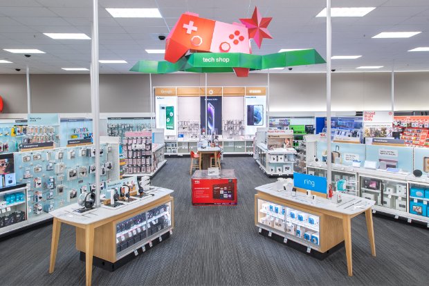 a store with desks and shelves