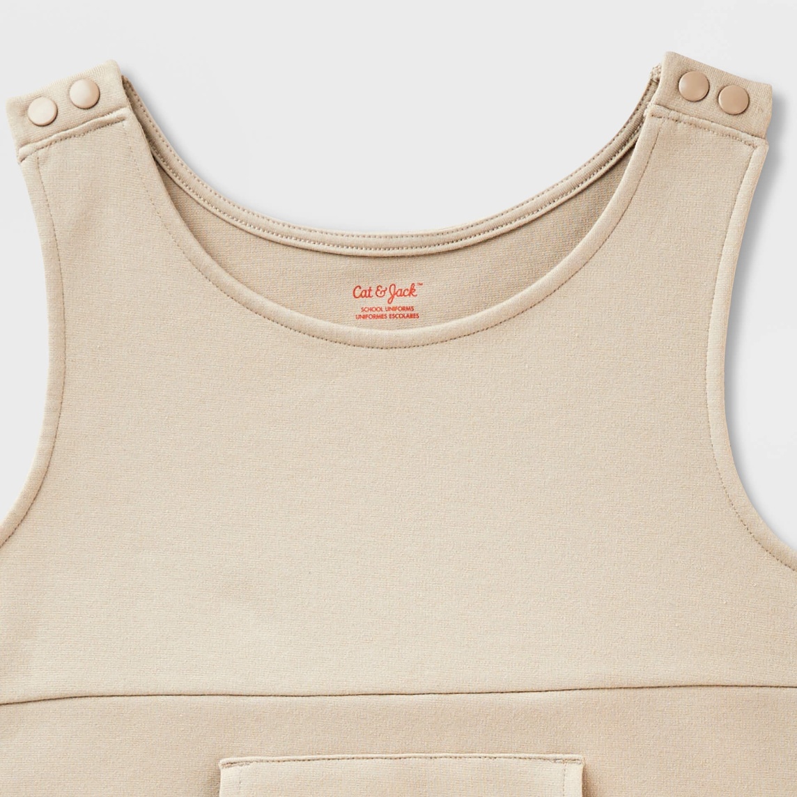 A light tan Cat & Jack item with snap closures on the shoulders.