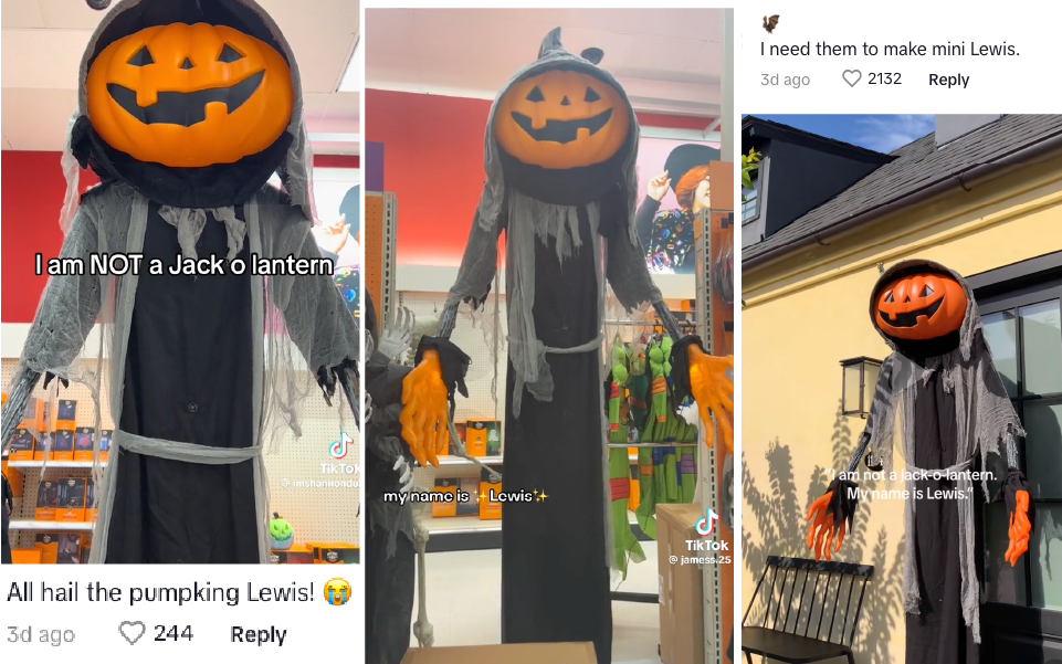 A collage of three screenshots of Lewis from guests’ social media accounts.