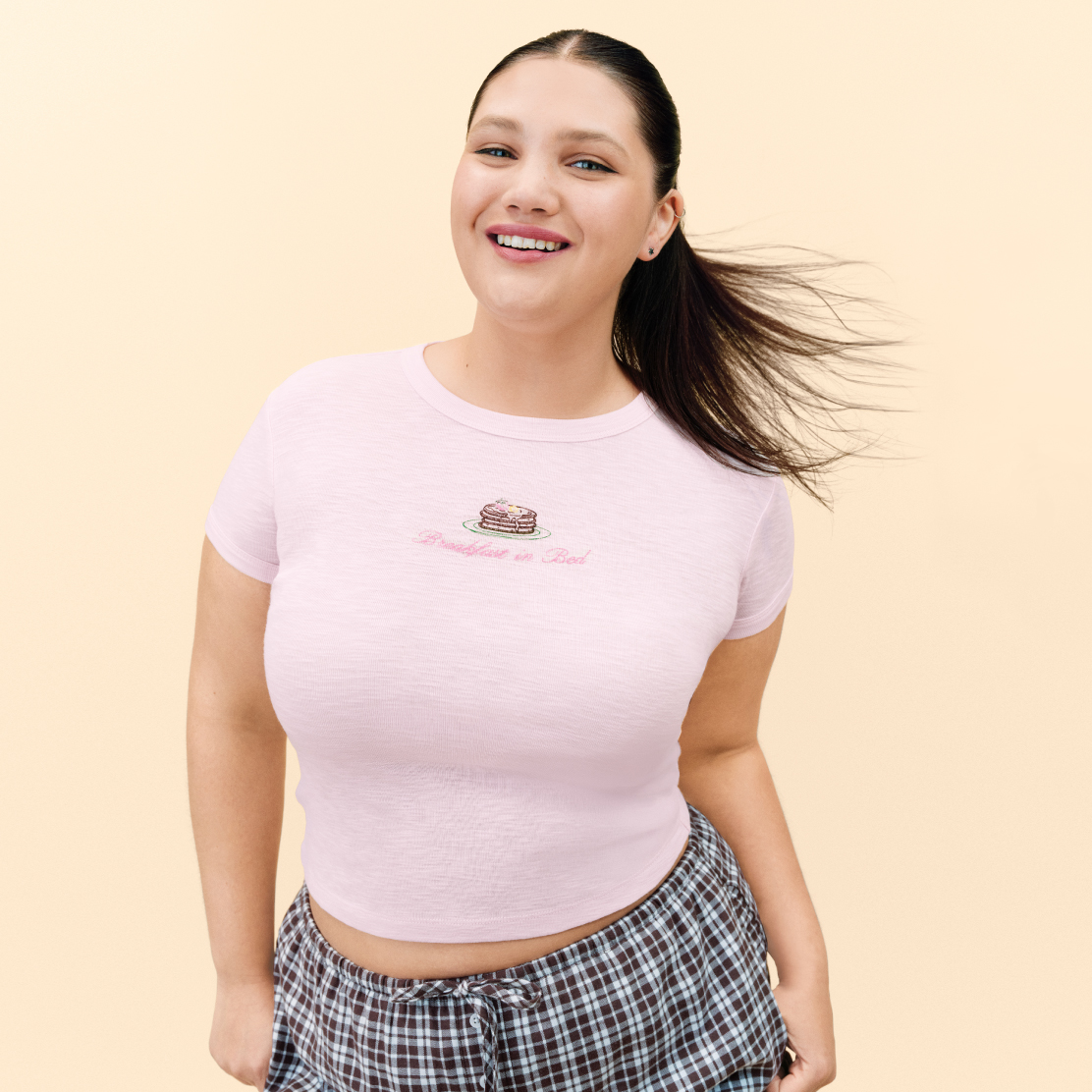 A model wearing Wild Fable shirt and shorts.