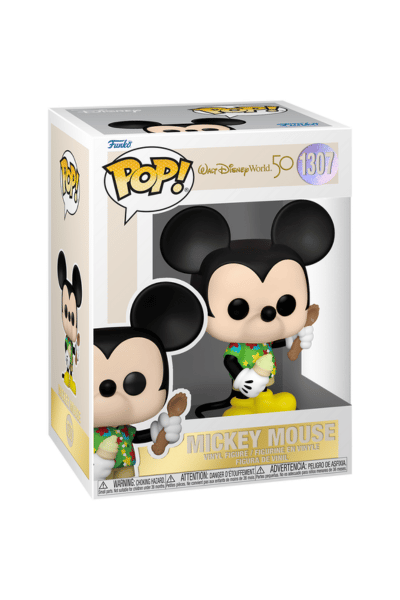 A Mickey Mouse Funko POP figurine in its box.