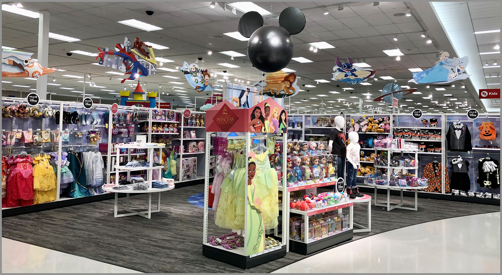 An image of a Disney store at Target shop-in-shop.