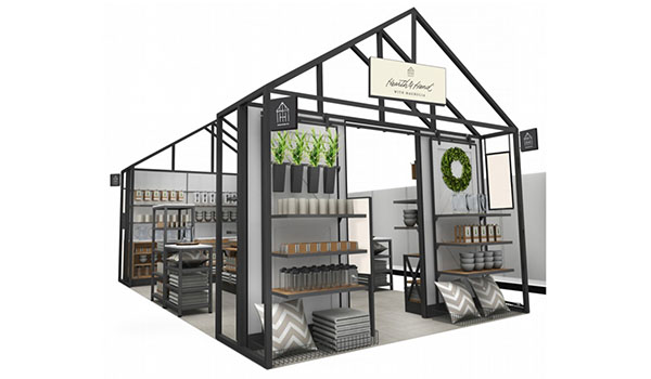 A rendering of the house display with products featured inside
