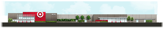 A rendering of the entire exterior of the store.