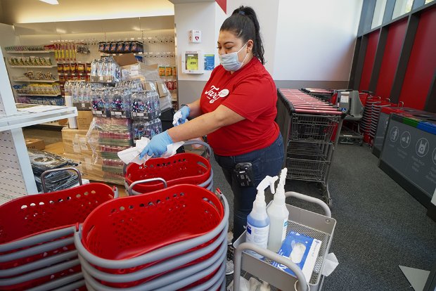 a person in a red shirt