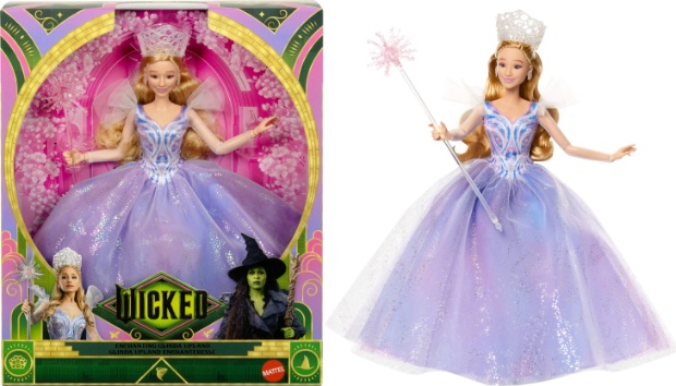 Glinda doll in packaging on the right 