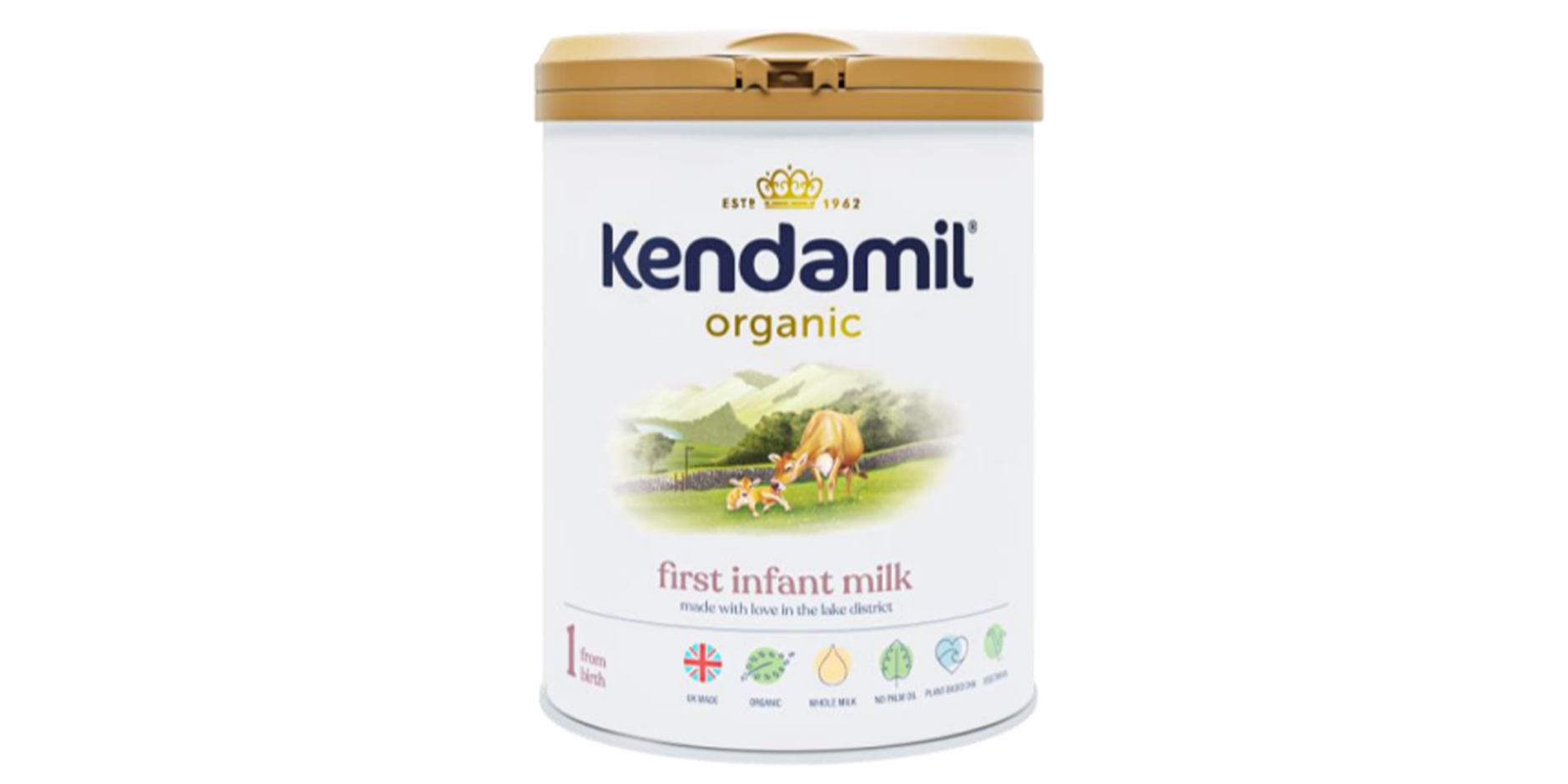 A can of Kendamil Organic formula