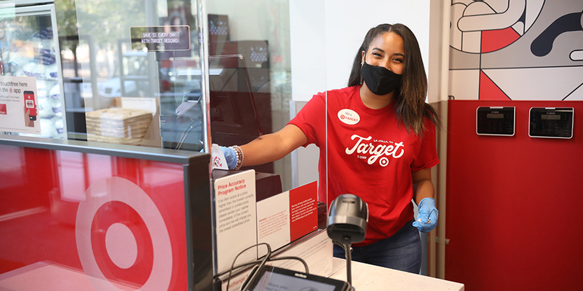 Target team member at a register