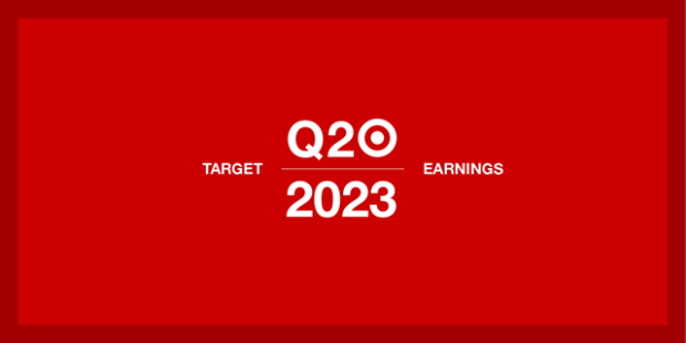 A graphic that reads "Target Q2 2023 earnings."