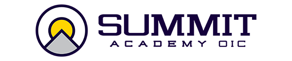 The Summit Academy OIC logo in navy blue text and mountaintop icon