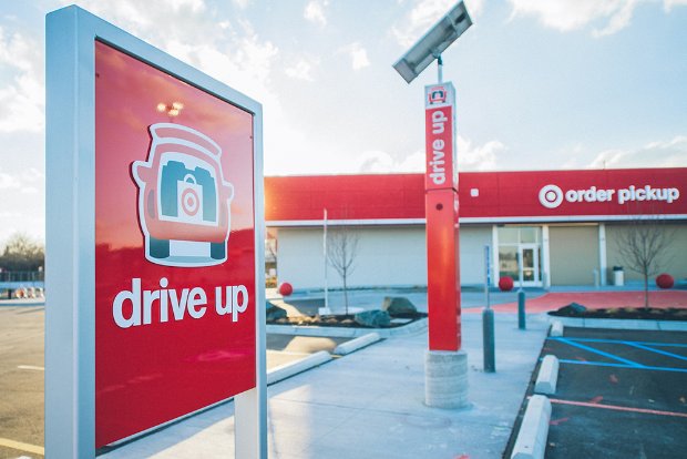 a gas station with a gas pump